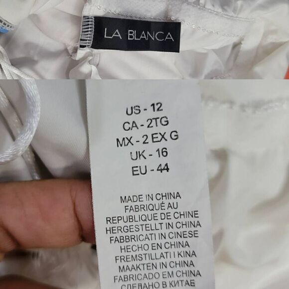 LA Blanca Floral Off Shoulder Ruffle One-Piece 12 - Picture 10 of 11